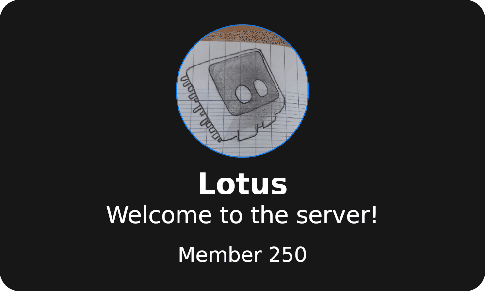 Welcome card example